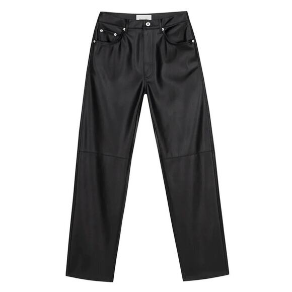 Nanushka Black Vinni Cropped Vegan Leather Pants - Picture 2 of 6